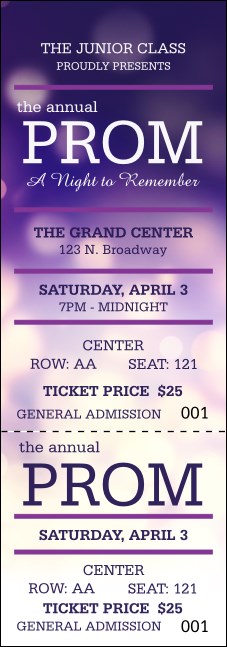 Abstract Lights Reserved Event Ticket Product Front