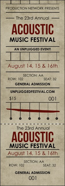 Acoustic Strings Reserved Event Ticket Product Front