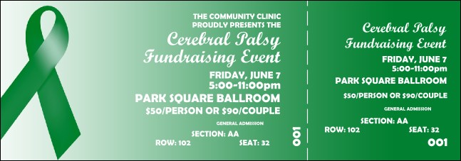 Green Ribbon Reserved Event Ticket Product Front