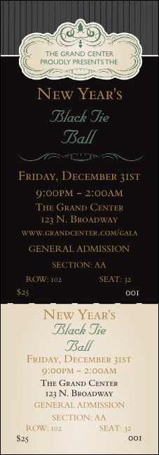 Classic Black Pinstripe Reserved Event Ticket Product Front