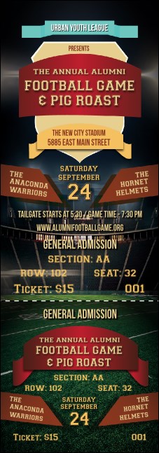 American Football Lights Reserved Event Ticket Product Front