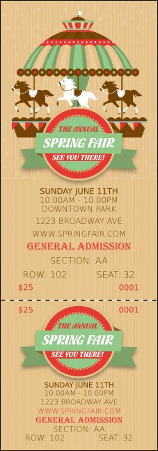 Merry Go Round Reserved Event Ticket Product Front