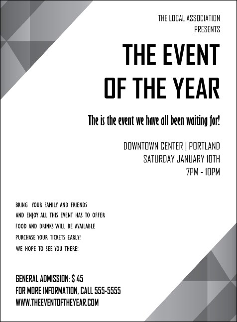 All Purpose  Corners Black and White Invitation Product Front