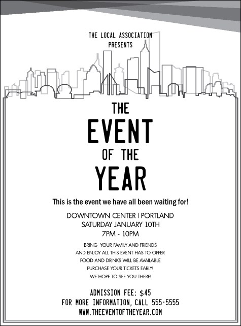 All Purpose Skyline Black and White Flyer Product Front