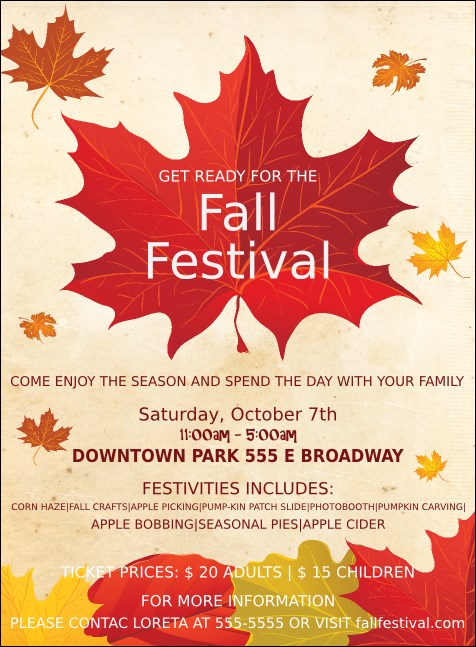 Fall Leaves Invitation Product Front