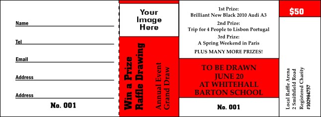 Red Boxes Raffle Ticket Product Front