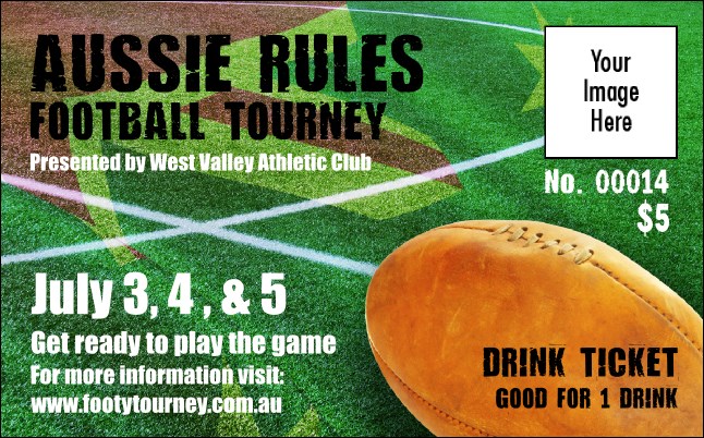 Aussie Rules Football Drink Ticket Product Front
