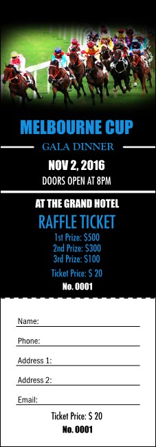 Melbourne Cup Raffle Ticket Product Front