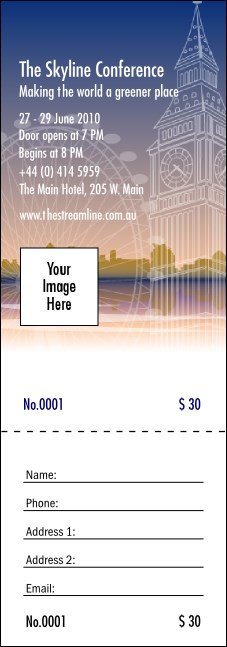 London Raffle Ticket Product Front
