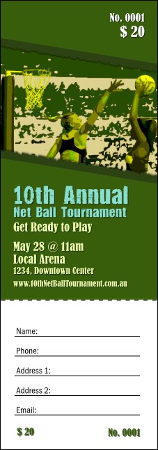 Net Ball Raffle Ticket Product Front