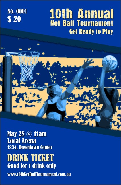 Net Ball Blue Drink Ticket Product Front
