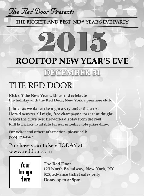 Silver Glitter Invitation Product Front