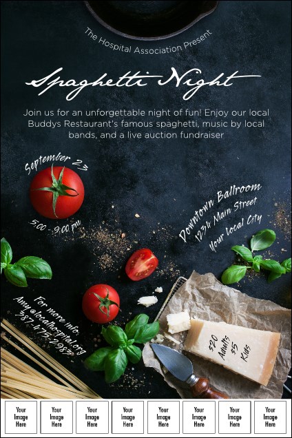 Spaghetti Ingredients Logo Poster