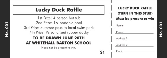 All Purpose Fundraising Raffle Ticket 0007 Product Front