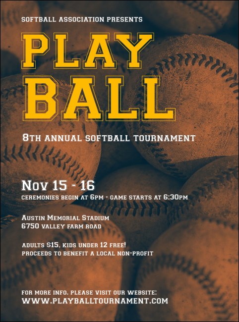 Softball Brown Flyer Product Front