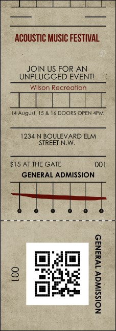 Acoustic Strings QR Event Ticket Product Front